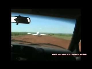 Brazilian police car rams smuggler plane during take off to keep it from escaping