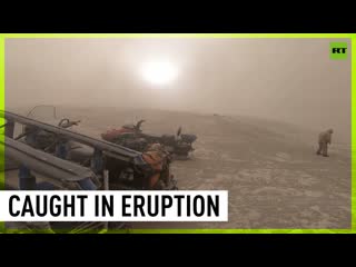 Russian scientists caught in powerful volcanic eruption