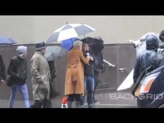 Mindy kaling and emma thompson film scenes for their new project late night in new york, ny