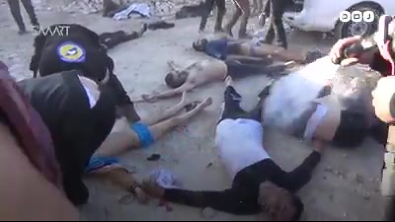 Видео с места применения химического оружия в сирийском городе хан шейхун