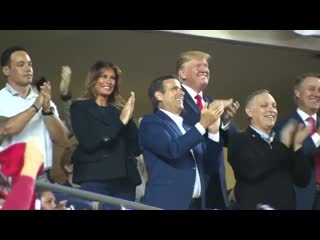 Trump gets booed by the crowd when he's introduced at the world series