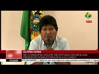 Bolivian president evo morales to submit his resignation to the legislative assembly