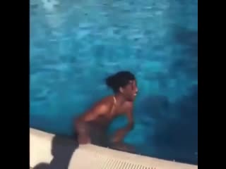 Asaprocky facing his fears in the swimming pool