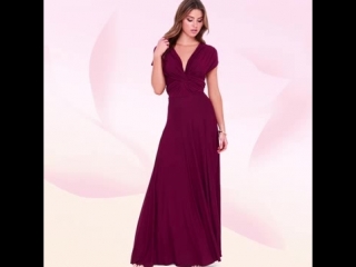 Maxi party dress multiway sleeveless convertible infinity robe wrap dress