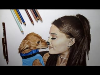 Drawing celebrities with their pets #2 ariana grande rescued puppy speed draw jasmina susak