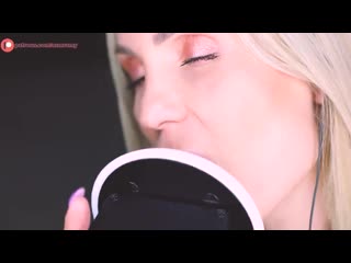 Asmr amy asmr ear licking close up eating with nibbling breathing and kissing sounds to relax and for sleep