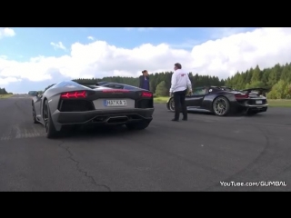 Porsche 918 spyder vs lamborghini aventador pirelli edition launch control! youtube