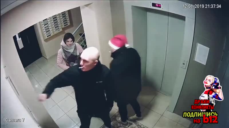 Типичное русское быдло в подъезде