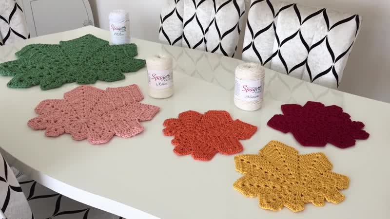 Часть 1 tığ i̇şi örgü yaprak supla paspas yapımı part 1