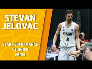 Star perfomance stevan jelovac vs unics 29 pts, 5 reb 29 eff!