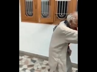 This grandpa's reaction to seeing his granddaughter