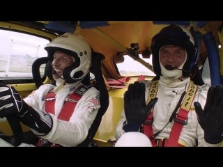 Jenson button takes on david coulthard at rallycross