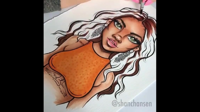 Шикарная иллюстрация маркерами