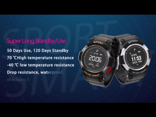 F6 rugged smartwatch ip68 waterproof, outdoor sytle, 50 days use