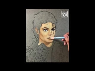 Michael jackson timelapse using panpastel and luminance pencils