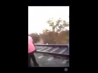 Porn playing chicken with a train gets hit