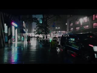 Kyler b yt nomadic ambience walking in heavy thunderstorm at night in nyc (umbrella binaural 3d rain sounds for sleep)