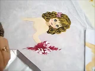 Pintura em tecido vídeo aula da boneca janete compacto