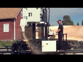 Супер станок режет огромные бревна