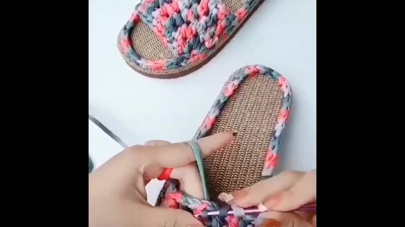 Вяжем отличные домашние тапочки
