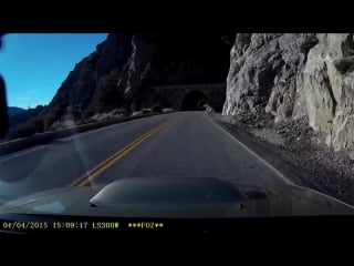 Caught on dashcam car crash and flip off the side of a mountain angeles crest highway