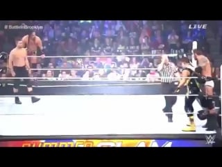 Neville stephen amell vs stardust king barrett summerslam 2015