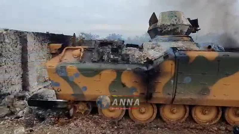 Уничтоженный турецкий автопром в идлибе 1