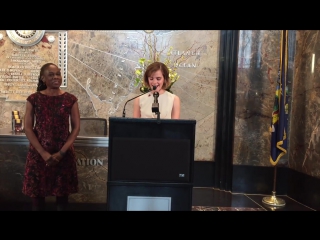 Un women w emma watson and first lady chirlane mccray esb lighting ceremony