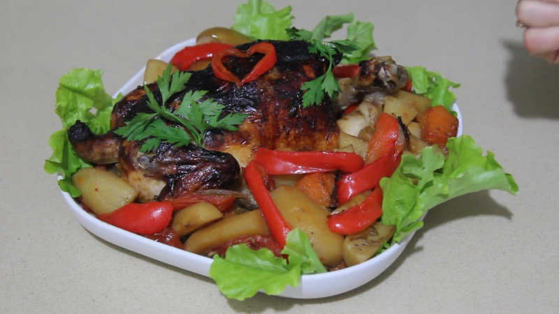 Курица в духое с овощами chicken in the oven with vegetables моя dolce vita