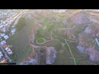 Dji phantom 3 rc car and bicycles in awesome place aerial video