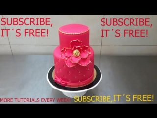 Decorating a cake red golden how to by cakesstepbystep