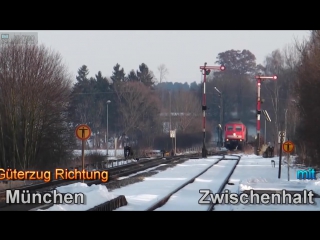 Weidenbach mit guterzugen (br 247, ludmillas) und sudostbayernbahn (br 218, 628) [km 61,8]