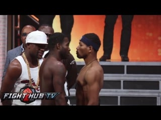 Adrien broner vs shawn porter weigh in face off