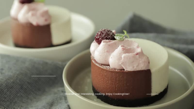 Chocolate vanilla double mousse cake