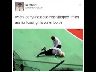 When taehyung deadasss slapped jimins ass for tossing his water bottle