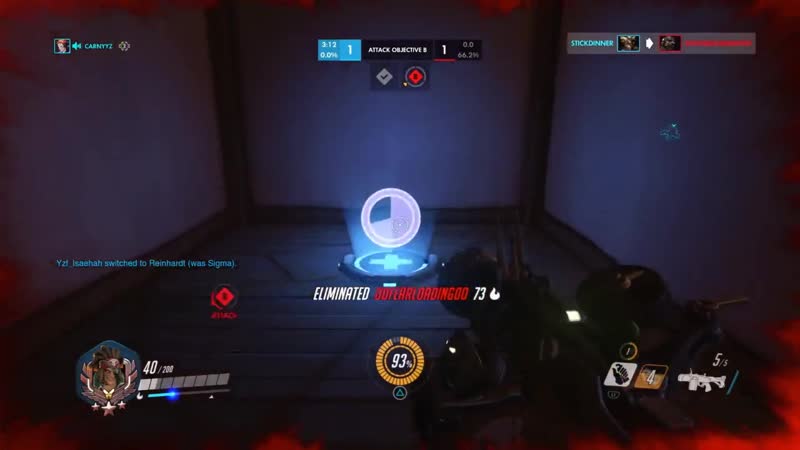 (junkrat vs doomfist) 100 iq play to help win the game