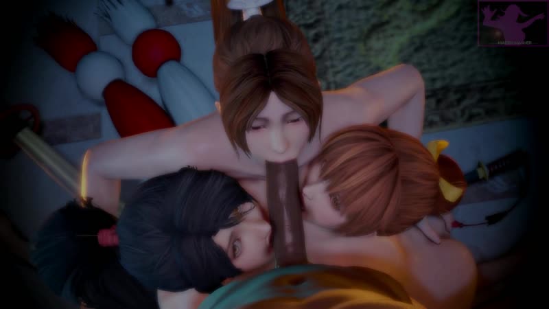 Kasumi x nyotengu x mai shiranui group sex; bbc; oral sex; minet; triple blowjob; slut; 3d sex porno hentai; [dead or alive]