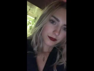 Blonde woman with red lips