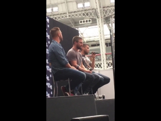 Hvffldn 2017 josh segarra talks about the day he and stephen amell shot the intense porn scenes together