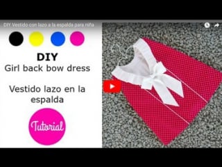 Diy vestido con lazo a la espalda para niña