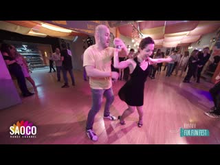 Denis brylev and katerina mik salsa dancing at rostov for fun fest (russia), thursday 31 10 2019
