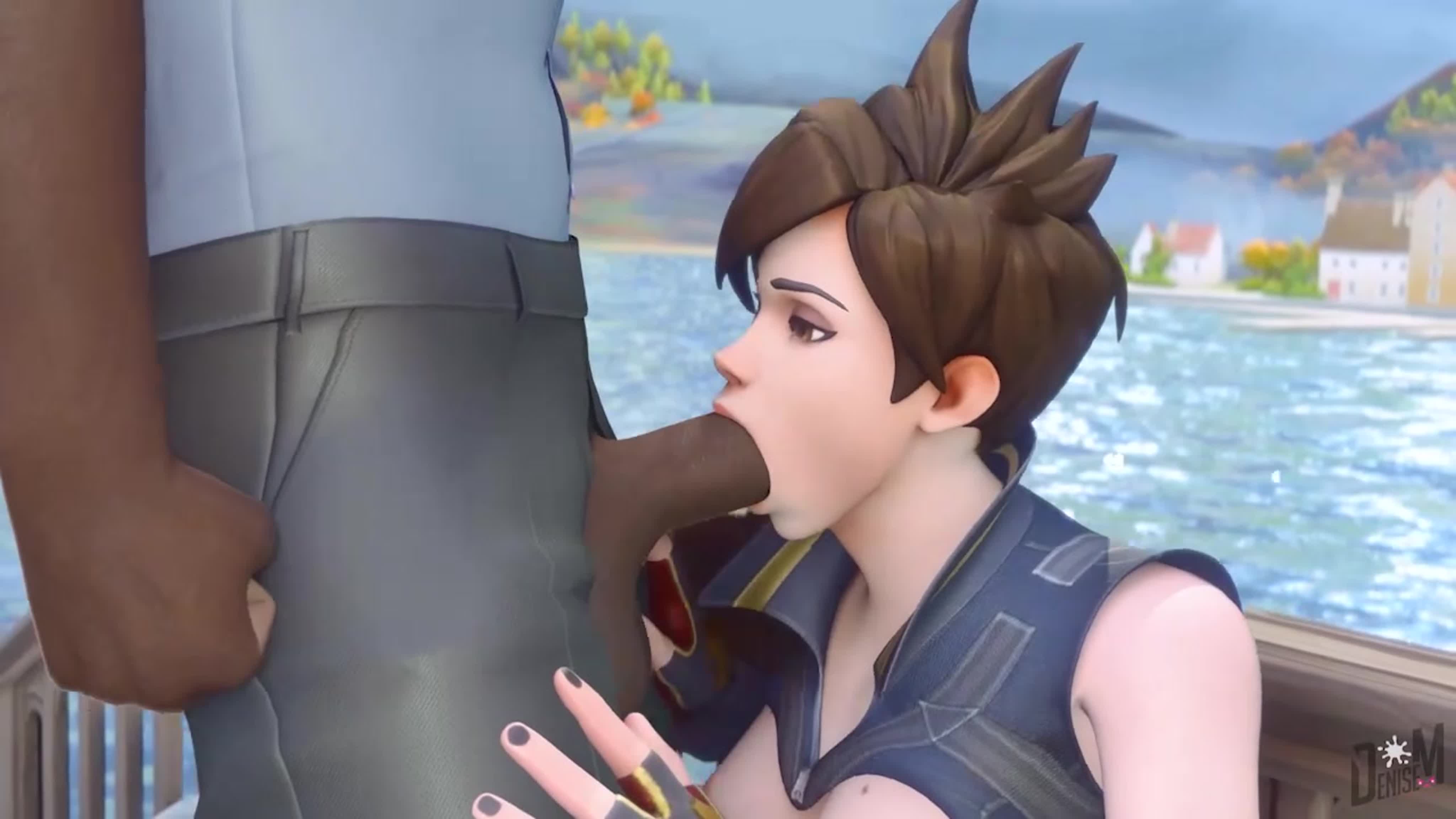 Tracer bbc; oral sex; minet; blowjob; deepthroat; facefuck; slut; swallow  cum; cum eating; 3d sex porno hentai; [overwatch]