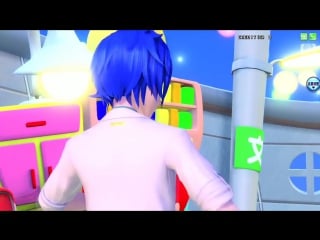 [60fps len kaito full] テレカクシ思春期 embarrassment hiding adolescence カイト 鏡音レン diva english romaji pda