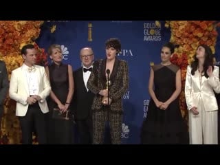 Phoebe waller bridge and the fleabag cast full backstage speech at the golden globes 2020