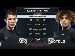 Shinya aoki vs kade ruotolo one championship full fight