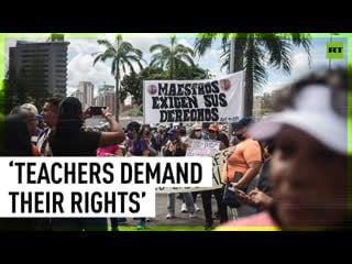 Teachers march, threaten to strike over low pay in venezuela