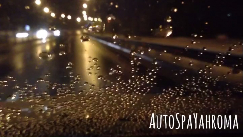 Антидождь в действии