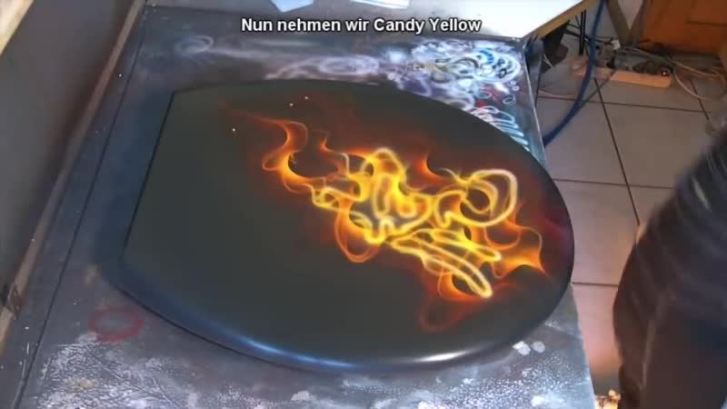 Аэрография airbrush trueflames tutorial speedpainting anleitung wc sitz design sk brush