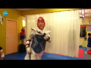 Beautiful blonde taekwondo girl shows her taekwondo skills compilation of marina dimitropoulou