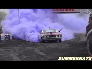 Gary myers v8 ford coupe (gm 671) purple smoke burnout at summernats 25